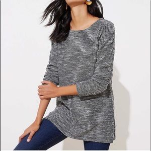 NWT Loft Marled ribbed tunic top grey petite XXS